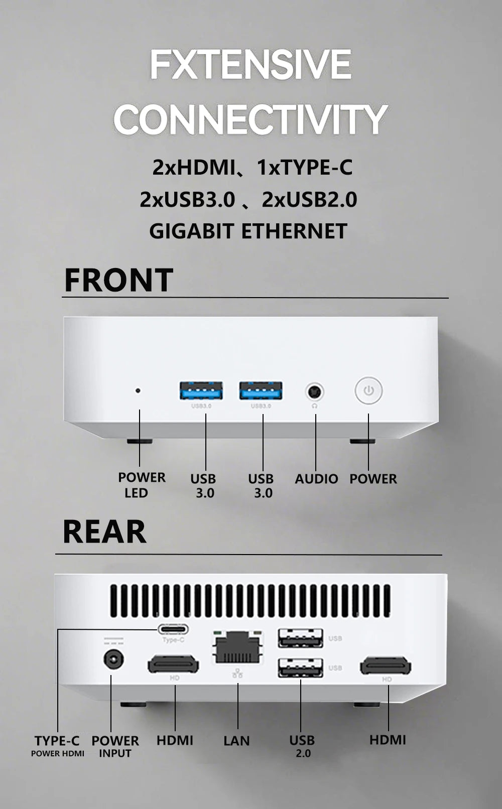 2025 Mini PC Intel Core i7 8500Y Windows 10 12GB DDR3 1TB 2TB SSD Gamer Pc Desktop Dual WIFI 6 BT4.2 Mini Gaming Pc 4K HD