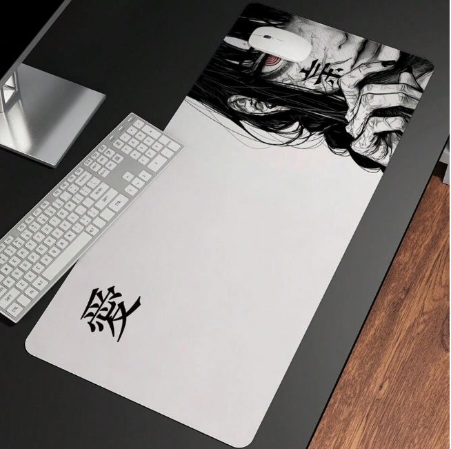 1PC Art Anime Girl Black & White Mouse Pad Dark Girl Gamer Computer Accessories Chinese Character Love Keyboard Laptop Desk Mats