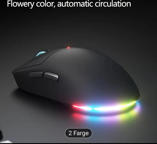 1 stk Trippelmodus Spillemus – Trådløs, Trådløs, Kablet, DPI Optisk Sensor, Lang Batterilevetid, Type-C-grensesnitt, Ambidekster for PC/Bærbar/Mac, Spilltilbehør, Bærbar Tilbehør, Elegant Design, Slitesterk Konstruksjon