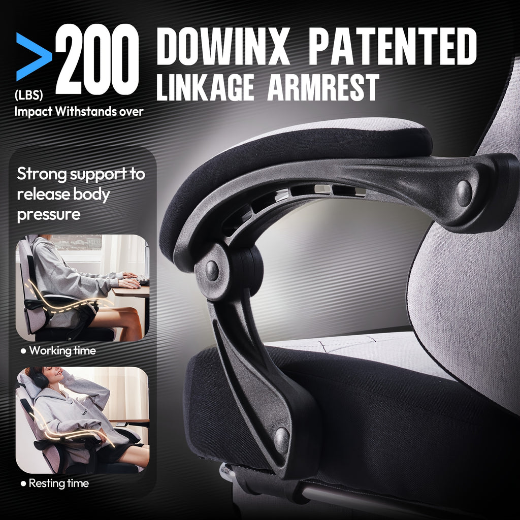 Dowinx Gaming Chair With Footrest, Gaming Chair Big And Tall For Heavy People, Gamer Chair For Adult With Massage, High Back Ergonomic Computer Chair With Footrest For Adults