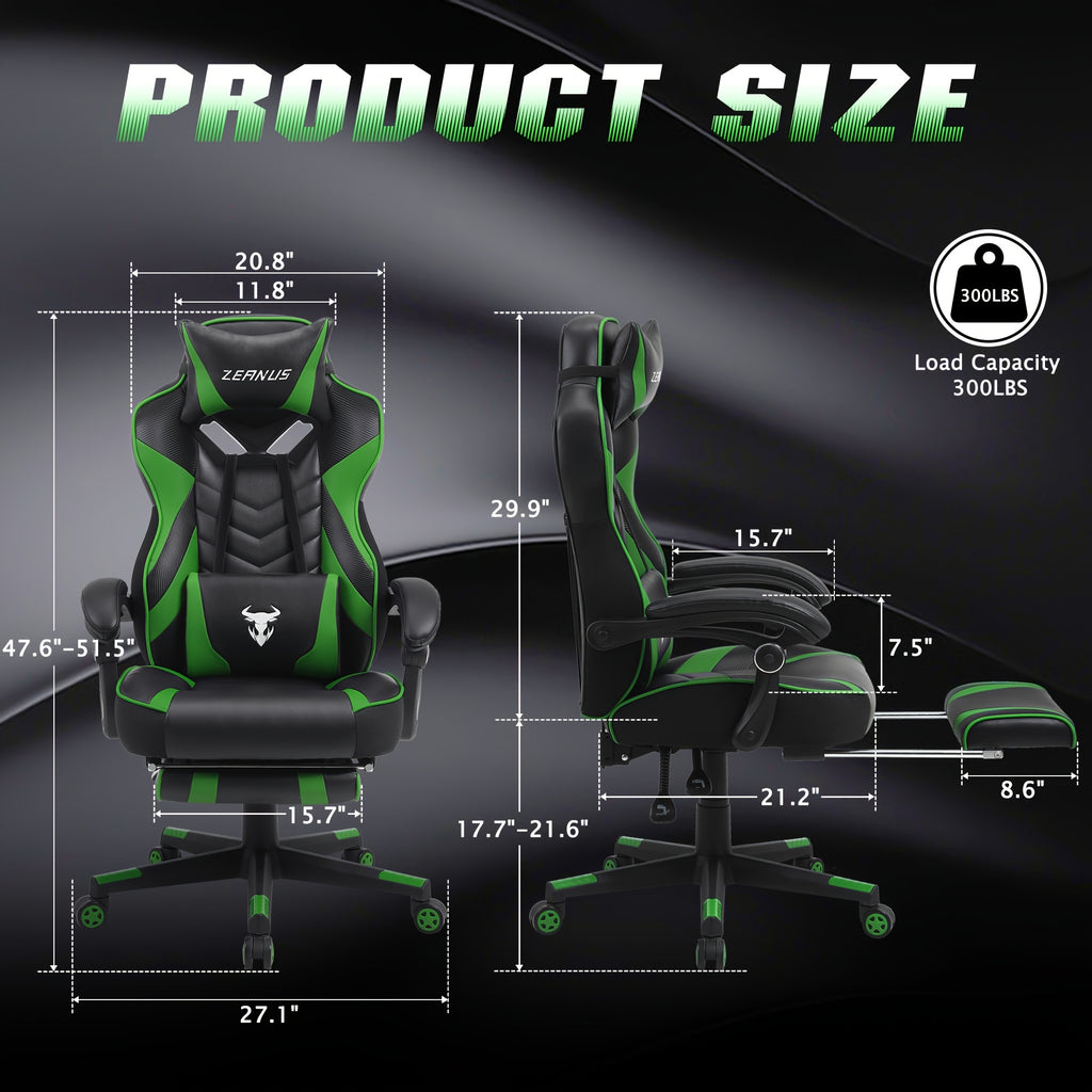 Adult Gaming Chair Adjustable Backrest Height Recliner Computer Chair With Footrest Ergonomic Computer Gaming Chair Computer Gaming Chair With Massage Gaming High-back Chair Large And Tall Gaming Chair Large Computer Gaming C
