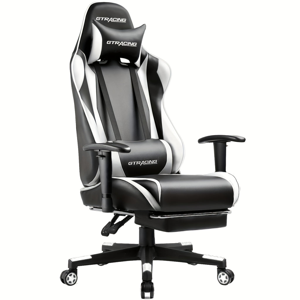 GTRACING Racing Style Gaming Chair, Ergonomic Computer Office Chair, Reclining Gaming Chair, Seat Height Adjustment, With Headrest And Lumbar Support, Maximum Weight Capacity 350-400 Lbs