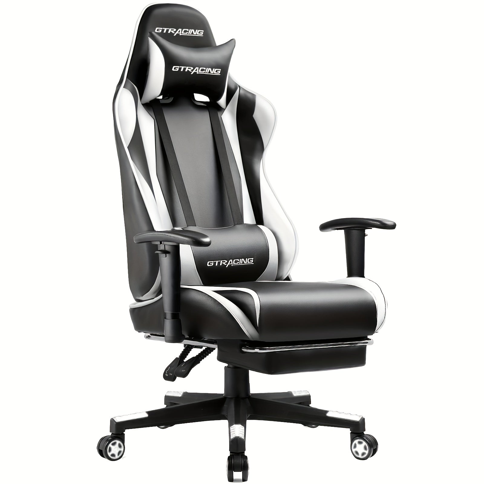 GTRACING Racing Style Gaming Chair, Ergonomic Computer Office Chair, Reclining Gaming Chair, Seat Height Adjustment, With Headrest And Lumbar Support, Maximum Weight Capacity 350-400 Lbs