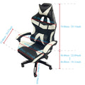 Ergonomic Racing Style Desk Chair for Adults with Headrest and Lumbar Support - Adjustable Swivel Office Chair with Iron Frame and Plastic Material, Rotatable and Height Adjustable, Sponge Filled Seat with Solid Back, No Upho
