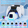 PS5 Controller Charger, 2024 Upgrade Charging Dock For PlayStation 5 Dualsense & Edge Controller, With 6 RGB LED Light Mode, PS5 Fast Charging Station With Cable