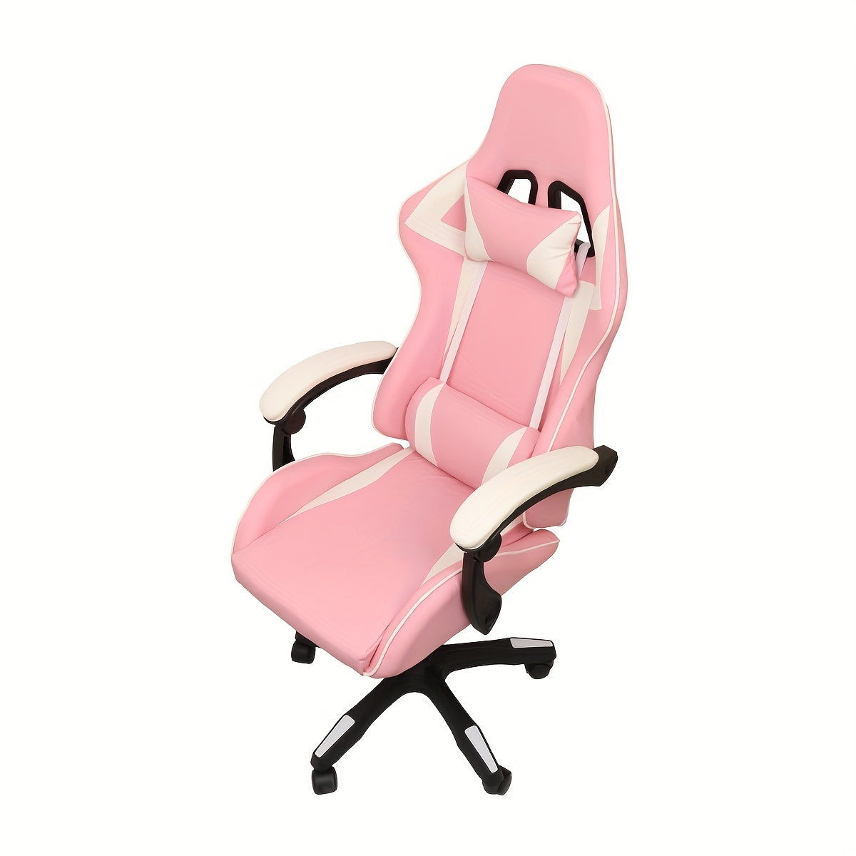 1 pc Ergonomic Racing Gaming Chair - Reclining High Back PU Leather Computer Desk Chair with Adjustable Height, Headrest, Lumbar Support, and Swivel Rolling Function - Ideal for Office and Home Use on Hard Floor, Easy to Clea