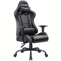 1pc Gaming Chair Office Chair High Back Racing Computer Chair PU Leather Adjustable Seat Height Swivel Chair Ergonomic Executive Chair With Headrest, Black