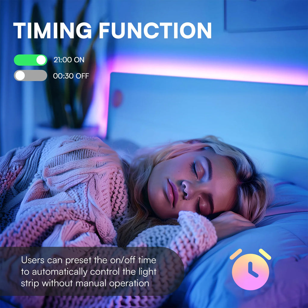 100ft 24V-12D-30M Meter 2835RGB Red Green Blue Colour  App Control Smart LED Strip Light for Home Bedroom