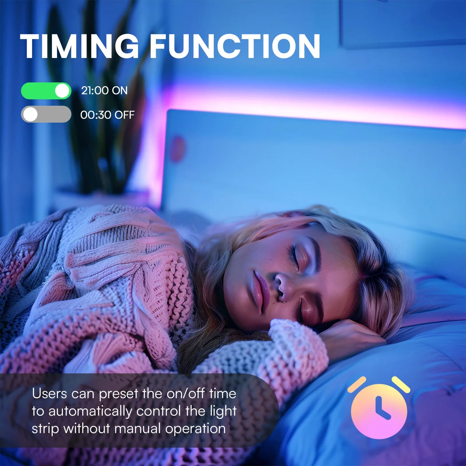 100ft 24V-12D-30M Meter 2835RGB Red Green Blue Colour  App Control Smart LED Strip Light for Home Bedroom