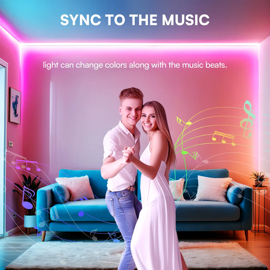 100ft 24V-12D-30M Meter 2835RGB Red Green Blue Colour  App Control Smart LED Strip Light for Home Bedroom