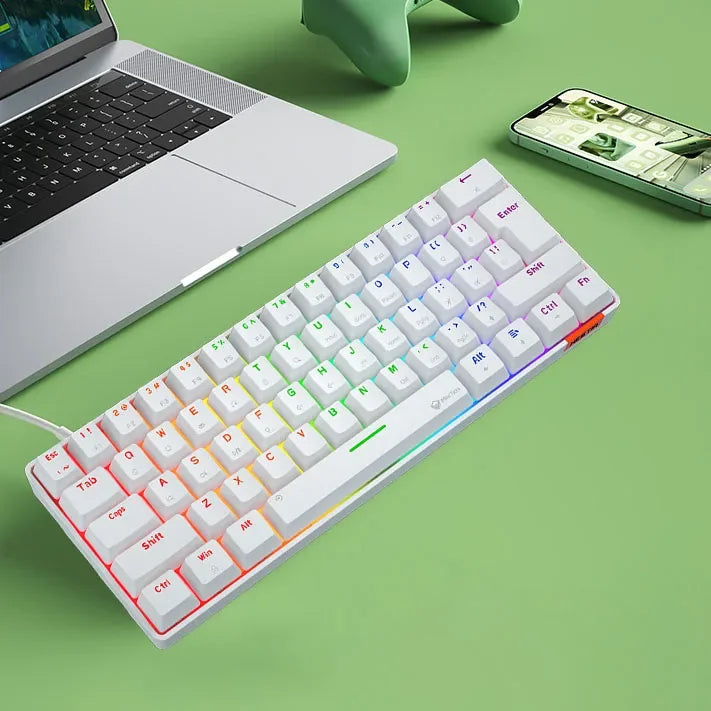 MEETION 61 Keys Keyboard 60% RGB LED Backlit Mechanical Keyboard Teclado Gamer Wired  Mini Gaming Keyboard