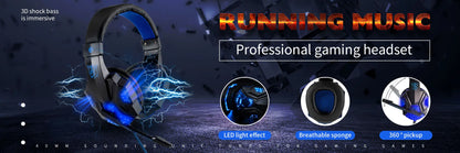 Gaming Headset with Mic and LED Light for PC Laptop Computer Cellphone PS4 Xbox 3.5mm Wired Stereo PC Gaming Headset Gifts