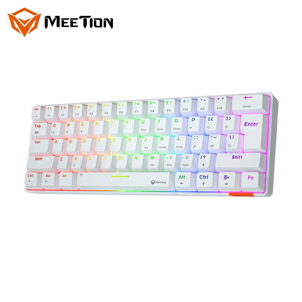MEETION 61 Keys Keyboard 60% RGB LED Backlit Mechanical Keyboard Teclado Gamer Wired  Mini Gaming Keyboard