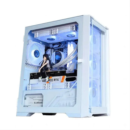 AOTESIER Gaming PC core i7 CPU With 16G RAM 256G SSD HD4600 ATX/ITX/M-ATX full view side panel Temper Glass Front pc gamer