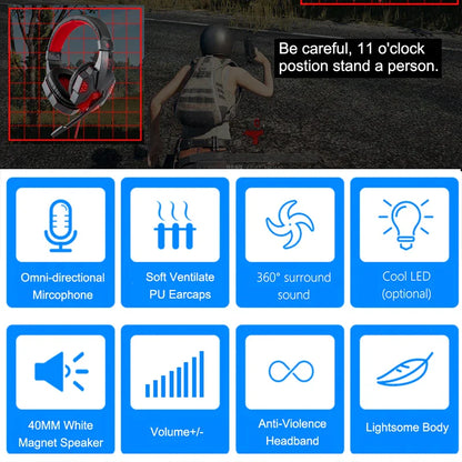 Gaming Headset with Mic and LED Light for PC Laptop Computer Cellphone PS4 Xbox 3.5mm Wired Stereo PC Gaming Headset Gifts