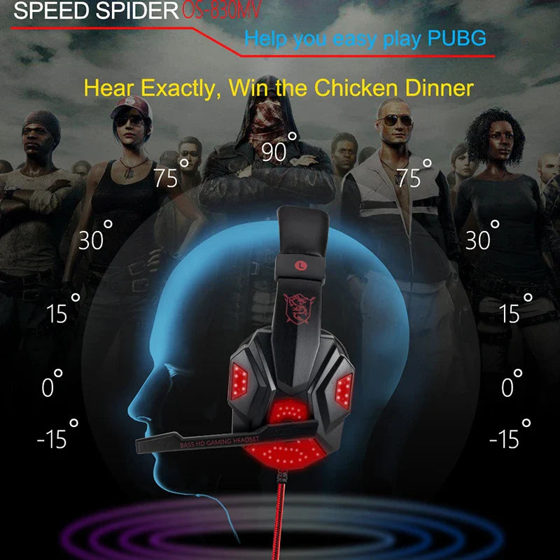 Gaming Headset with Mic and LED Light for PC Laptop Computer Cellphone PS4 Xbox 3.5mm Wired Stereo PC Gaming Headset Gifts