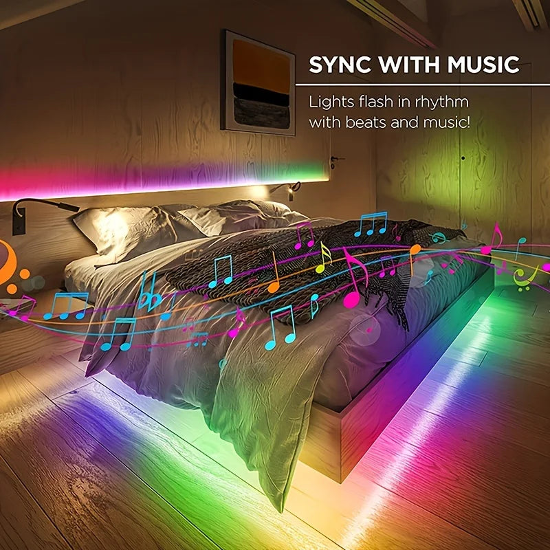 RGB Led Strip Lights 1M-40M  Led Room Light with APP Control Flexible Ribbon Luces Led Tape for Room Bedroom Decoration
