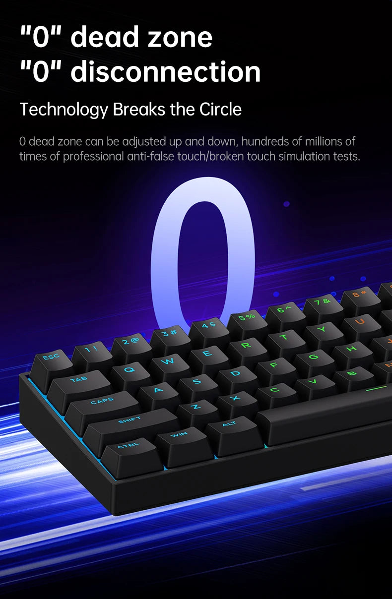MCHOSE Ace68 Wired Mechanical Gaming Keyboard-68-Key Ultra-Compact layout RGB Backlit Ultra-Low Latency Type-C Wired