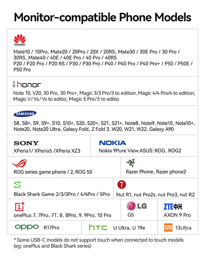 XIANWEI 18.5 inch Portable Monitor Touch 100%sRGB 100Hz External Screen Gaming Office Display For Switch Phone Laptop Xbox PS4/5