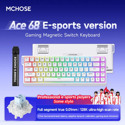 MCHOSE Ace68 Wired Mechanical Gaming Keyboard-68-Key Ultra-Compact layout RGB Backlit Ultra-Low Latency Type-C Wired