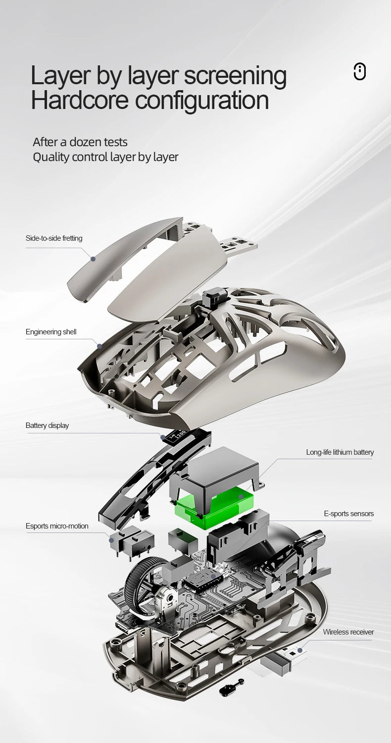 smailwolf RS8 Wireless Bluetooth mouse three-mode RGB lighting 10000DPI lightweight macro programming game mouse rechargeable