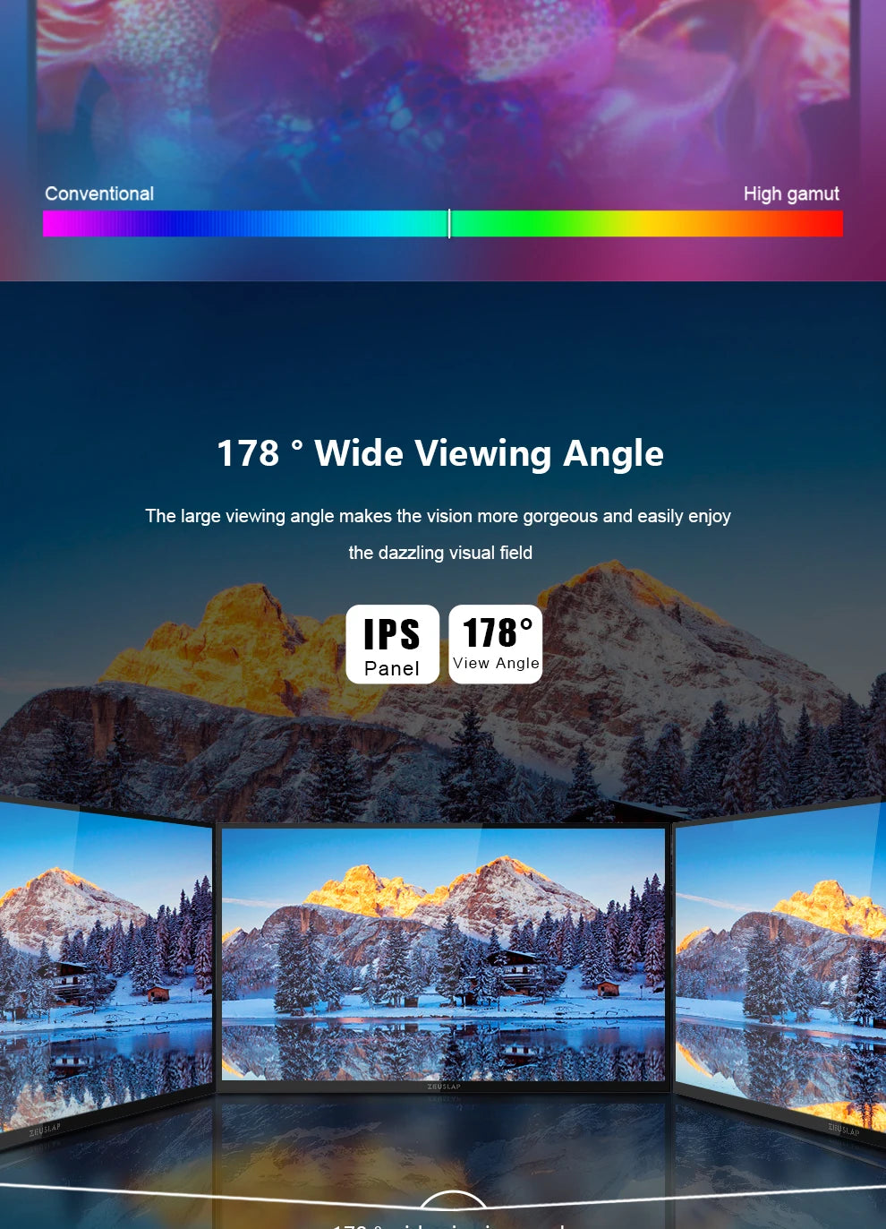 Zeuslap 18.5 inch Smart TV Portable Touch Screen Monitor with Google TV For Mini PC Laptop Phone Xbox PS4 PS5 Switch