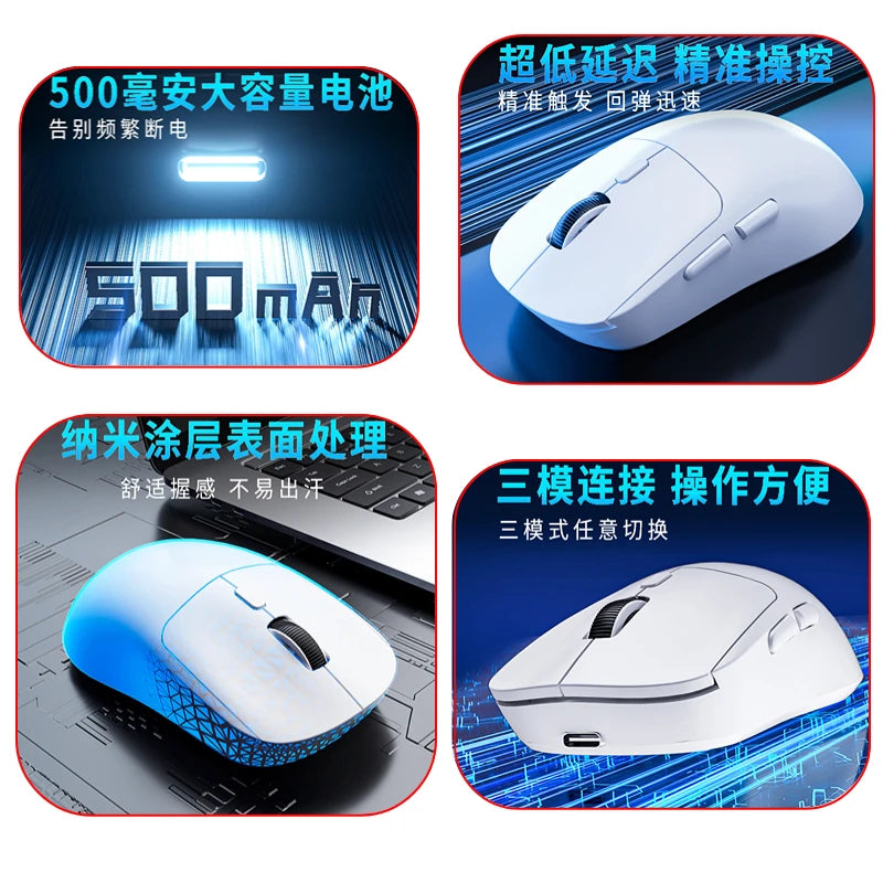 2.4G Wireless Mouse 6 Buttons Professional Optical Wireless 6400 DPI  Mouse Rechargeable Mouse Portable for Laptop PC Gamer
