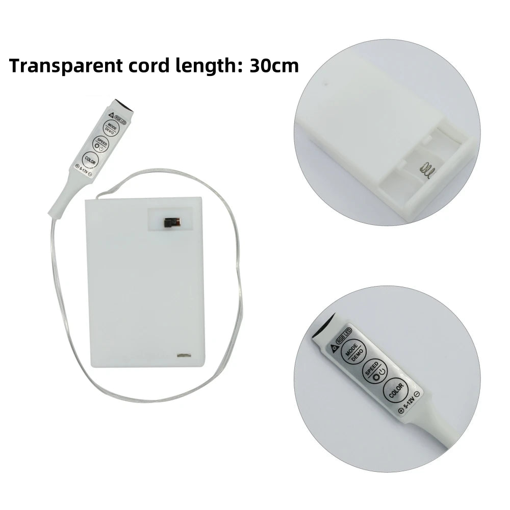 DC 5V 5050 RGB Strip LED Light Battery Powed IP21/IP65 Ribbon Tape Stable Led Strips Indoor Outdoor 3/24/44key Control Remote