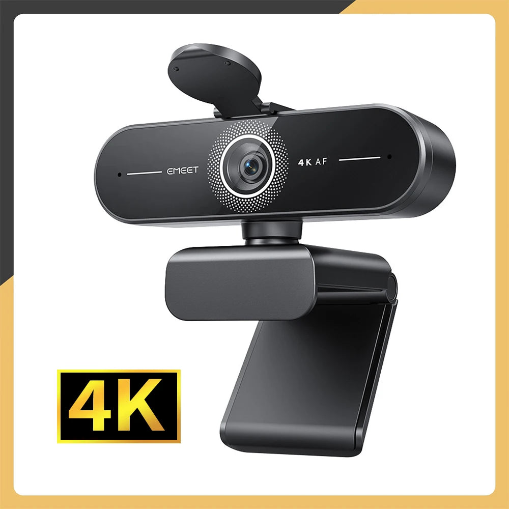 4K Ultra HD Webcam 1080P 60fps Web Camera EMEET C60E Autofocus USB Computer Camera for Live Streaming/ Video Call/ Conference