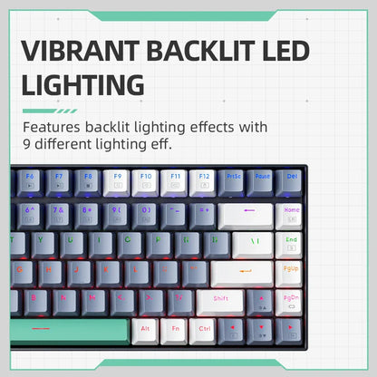 Machenike K500-B84 TKL Wired Mechanical Keyboard 84 Keys LED Backlight Gaming Keyboard PBT Doubleshot Keycaps for PC Laptop