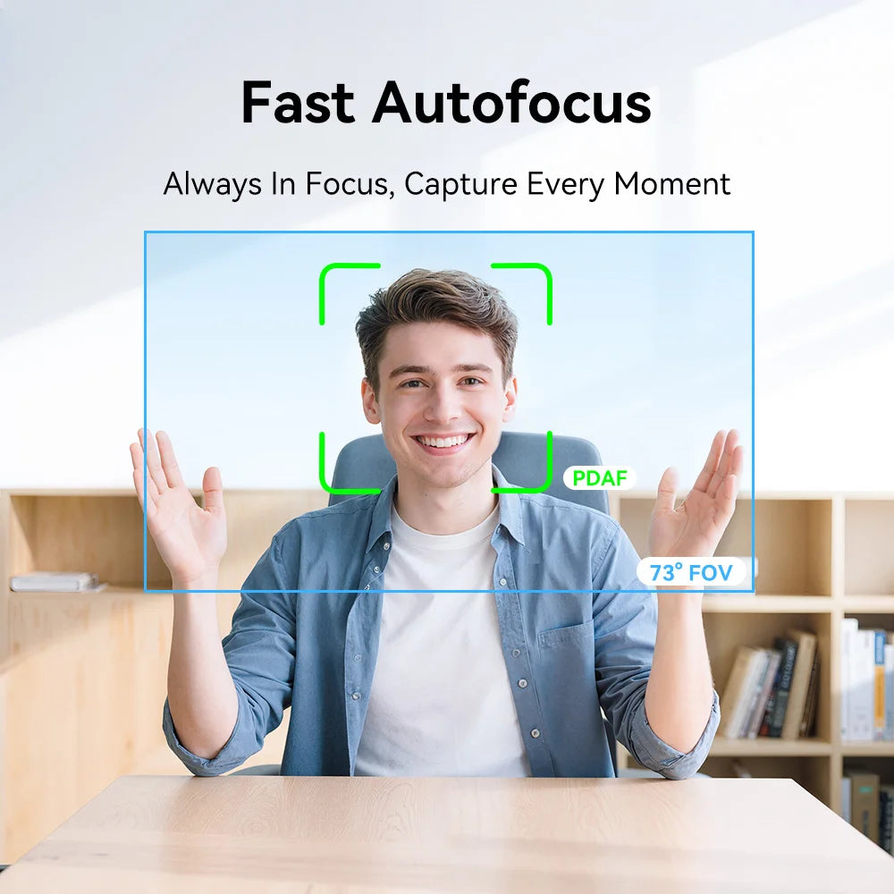 4K Ultra HD Webcam 1080P 60fps Web Camera EMEET C60E Autofocus USB Computer Camera for Live Streaming/ Video Call/ Conference