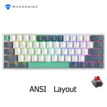MACHENIKE K500-B61W Mechanical Keyboard 60% Tri-mode ANSI Latam-ES Layout Wireless Hot-swap Gaming Keyboard For PC Gamer