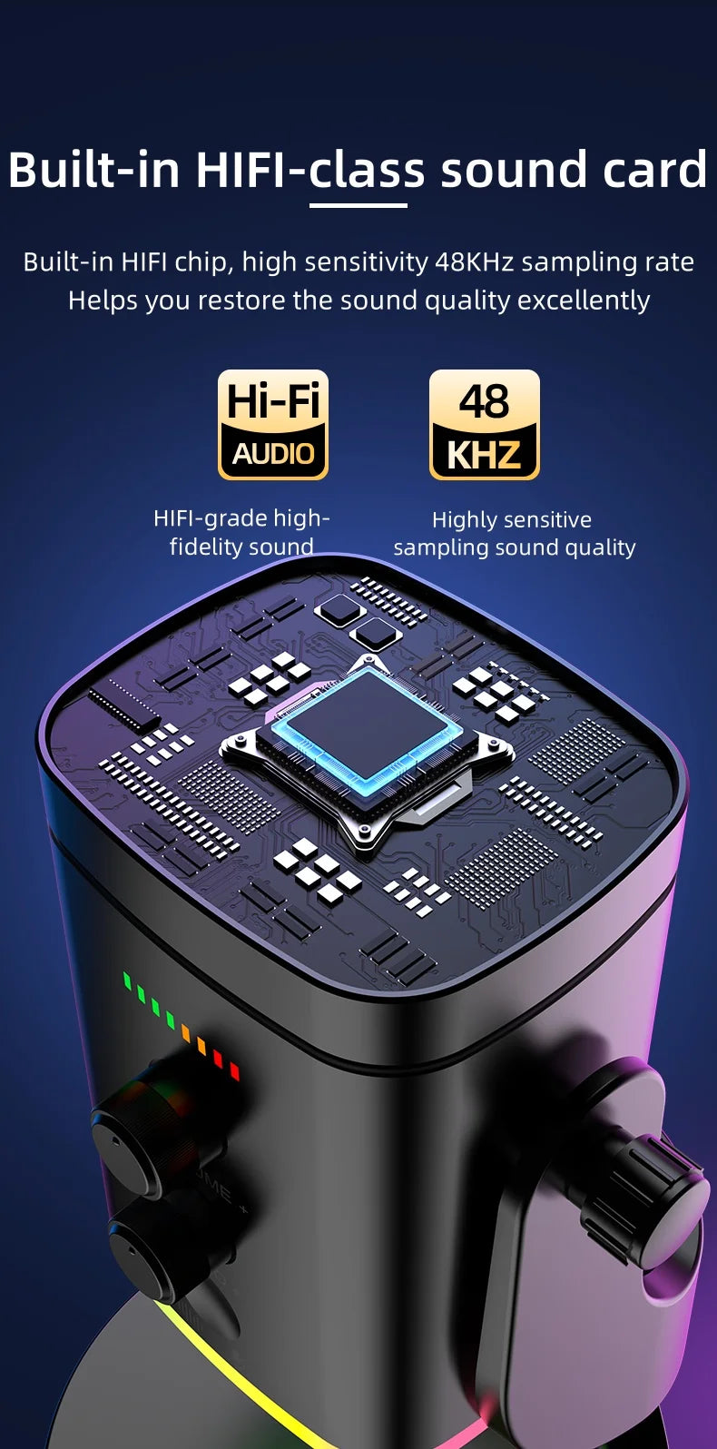 XLR/USB Dynamic Microphone for Streaming & Gaming,  Ideal PC Mic for Youtube, Singing, Recording