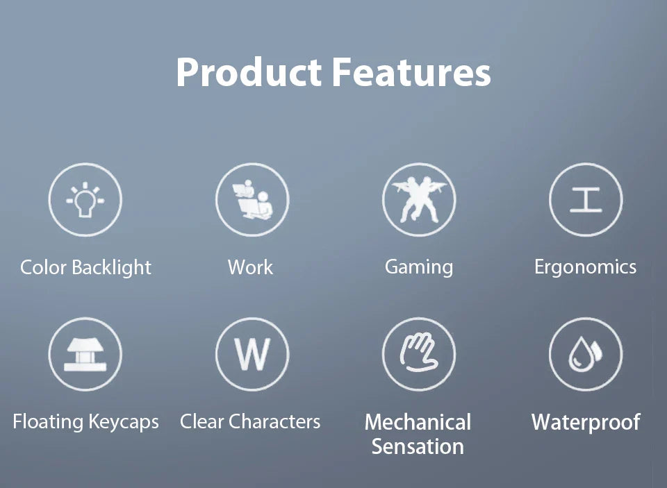 Wired Mechanical Keyboard, Laptop, Desktop Computer, Office Gaming Keyboard, Brown Switch, Multicolor USB Computer Accessories