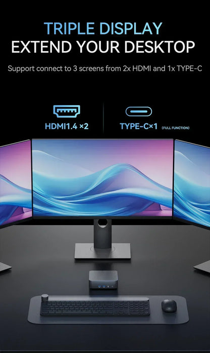 Gaming Mini PC Intel Core i9 8950HK Windows 11 Pro 16GB DDR4 1TB SSD WiFi6 M.2 UHD Graphics 1000Mbps Portable Mini PC Desktop