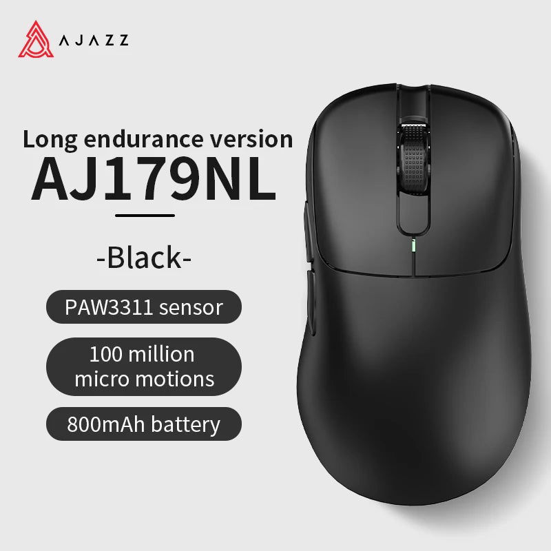 AJAZZ AJ179 PRO PAW3395 Lightweight Wired Wireless Mouse with Magnetic Charging Base Ergonomic Macro Gaming Mouse for PC Laptop