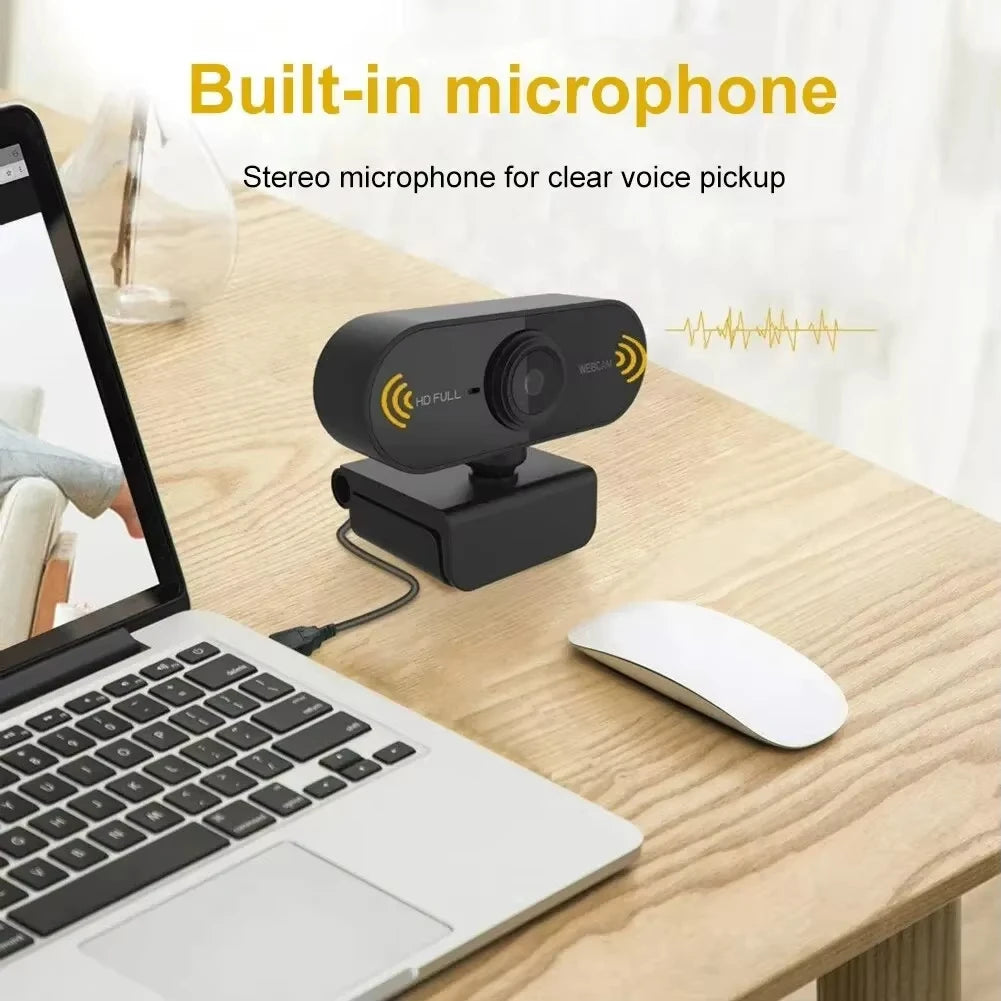 Full HD 1080p Webcam USB With Mic Mini Computer Camera,Flexible Rotatable , for Laptops, Desktop Webcam Camera Online Education