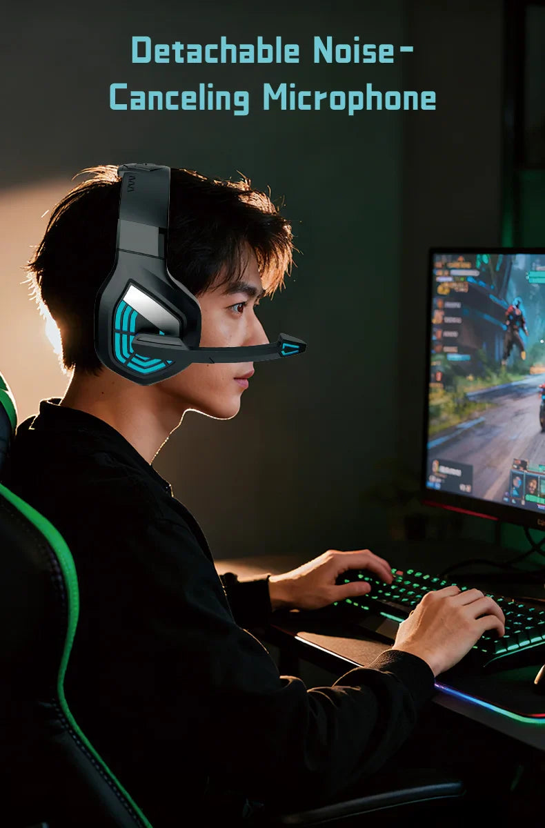 G7 LED Light Gaming Headset USB Stereo Surround Wired Headphone with Noise Reduction Mic Earphones for Computer PC Gamer