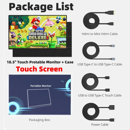 XIANWEI 18.5 inch Portable Monitor Touch 100%sRGB 100Hz External Screen Gaming Office Display For Switch Phone Laptop Xbox PS4/5