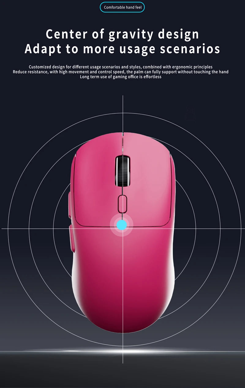 M348 Superlight Mouse Bluetooth 2.4G Wireless Gaming Mouse Flagship Chip Gaming Sensor 6 Adjustable DPI for Office Game
