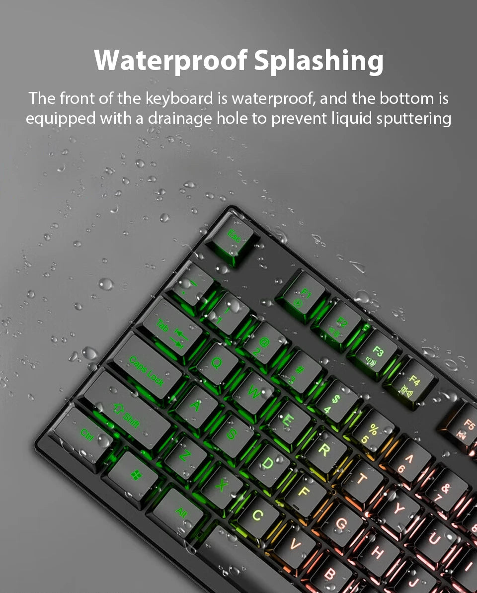 Wired Mechanical Keyboard, Laptop, Desktop Computer, Office Gaming Keyboard, Brown Switch, Multicolor USB Computer Accessories