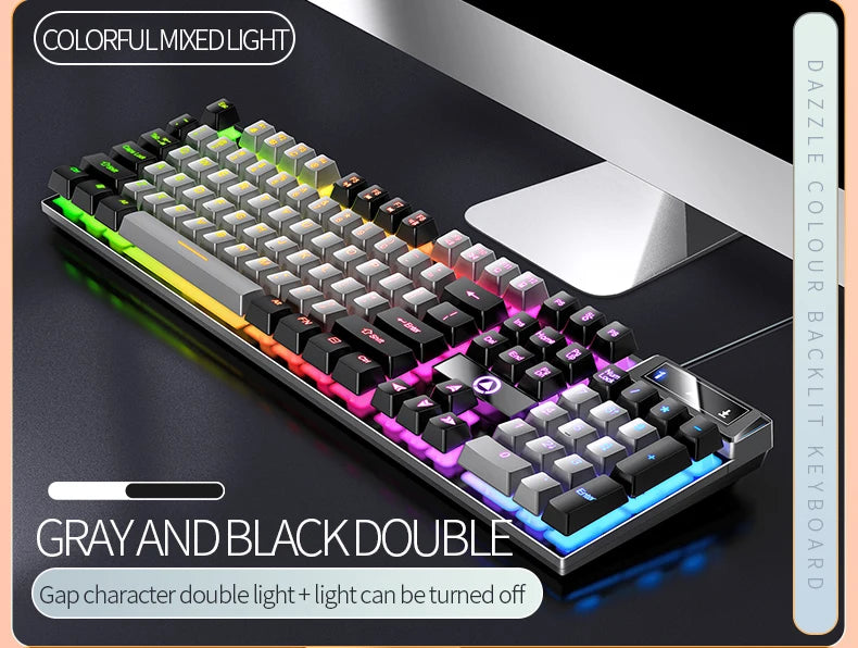 Wired Mechanical Keyboard, Laptop, Desktop Computer, Office Gaming Keyboard, Brown Switch, Multicolor USB Computer Accessories