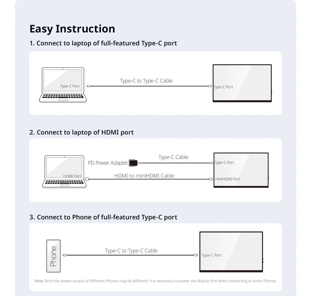 XIANWEI 18.5 inch Portable Monitor Touch 100%sRGB 100Hz External Screen Gaming Office Display For Switch Phone Laptop Xbox PS4/5