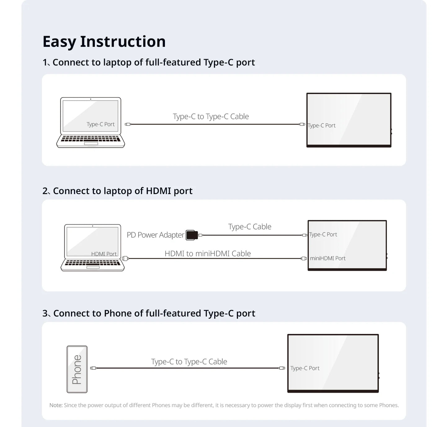 XIANWEI 18.5 inch Portable Monitor Touch 100%sRGB 100Hz External Screen Gaming Office Display For Switch Phone Laptop Xbox PS4/5