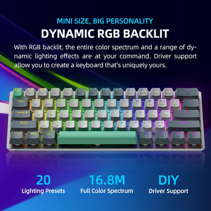 MACHENIKE K500-B61W Mechanical Keyboard 60% Tri-mode ANSI Latam-ES Layout Wireless Hot-swap Gaming Keyboard For PC Gamer