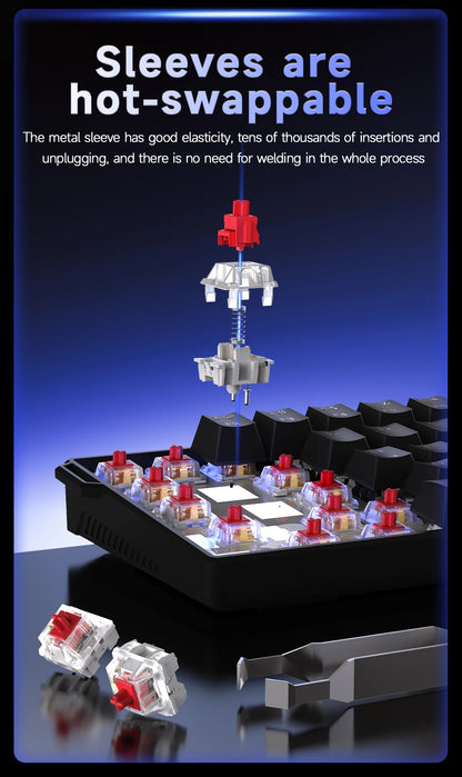 Ajazz NK61 Mechanical Wired Gaming Keyboard RGB Lighting Supports Hot-Swappable 61-Key Mechanical Wired Gaming Keyboard