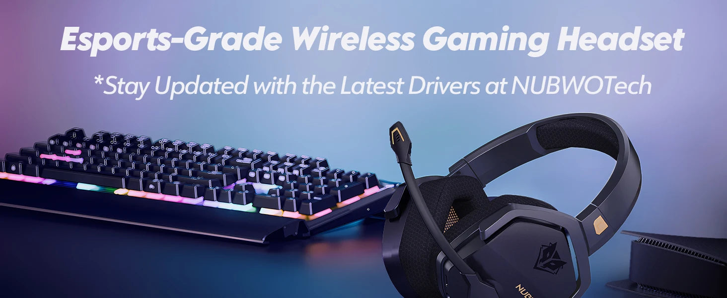NUBWO G06 Dual Wireless Gaming Headphones 2.4GHz Bluetooth 5.3 Headsets Gamer with Microphone for PS5, PS4, PC, Mobile, Switch