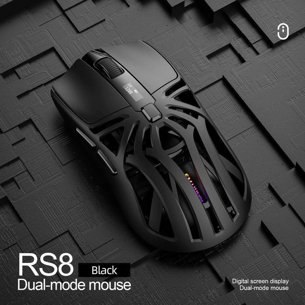 SMAILWOLF RS8 Gaming Mouse Bluetooth Wireless Three-mode Lightweight Hollow Design 1K Return Computer Long Battery Life