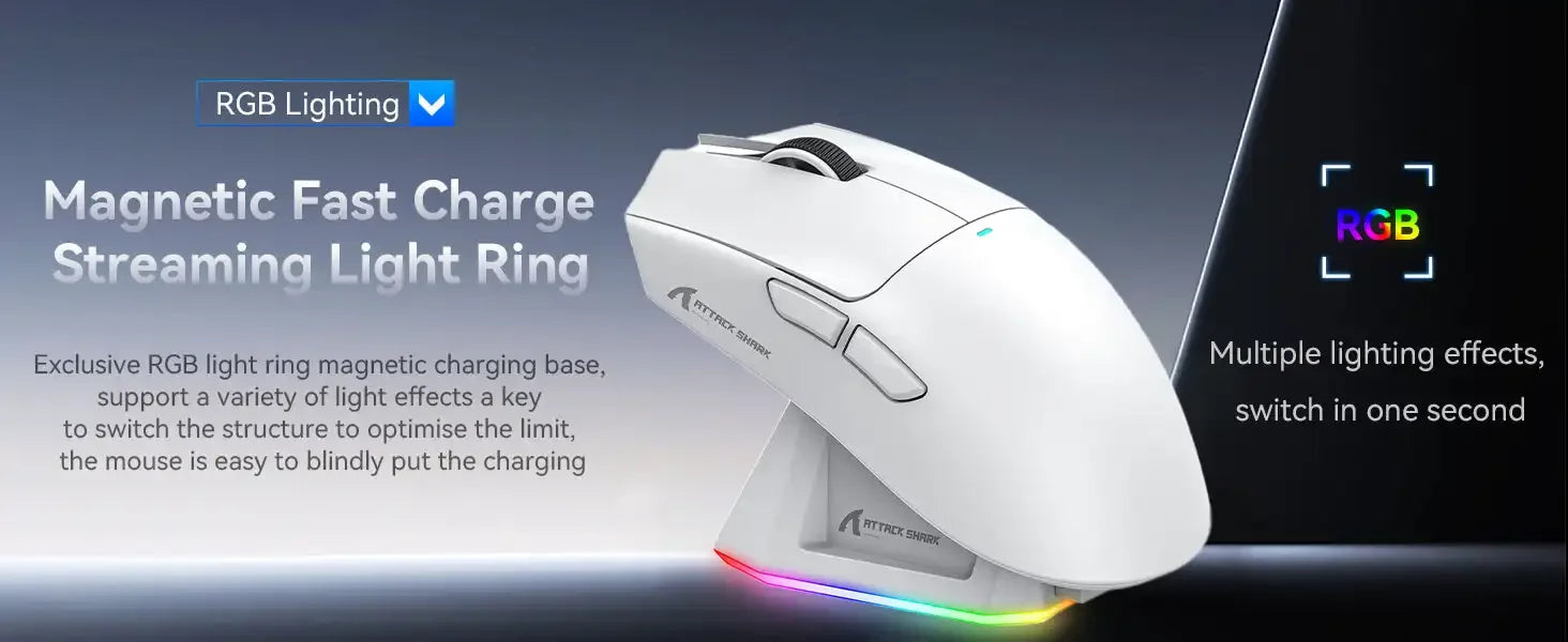 ATTACK SHARK X11 PixArt PAW3311 Three Mode Wireless Gamer Mouse Charging Dock Gaming Sensor, BT/2.4G Wireless Mouse