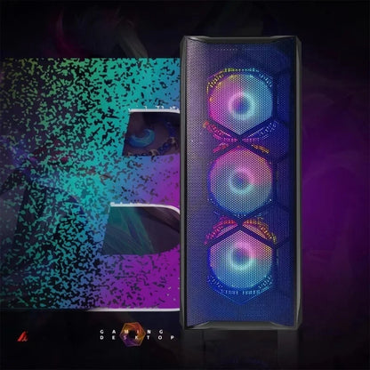 Gaming PC Desktop Computer, Core I7 up to 3.9 GHz, Radeon RX 580 8G, 16G RAM, 512G SSD, WiFi, Bluetooth 5.0, RGB.